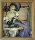 Antique French Impressionist Art Nouveau Cabaret Woman Oil Painting Old Paris 20
