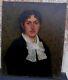 Antique French Large Oil On Canvas Painting Woman Portrait Late 19th Century