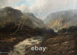 Antique French Oil Painting attr Paul Desire Trouillebert River Fishing, Large