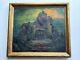 Antique Haunted House Painting Landscape Impressionism Large George Barker Oil