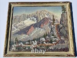 Antique Landscape Painting American Plein Air Listed Large Mountains Gardner Oil