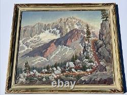 Antique Landscape Painting American Plein Air Listed Large Mountains Gardner Oil