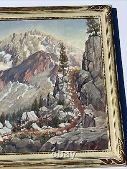 Antique Landscape Painting American Plein Air Listed Large Mountains Gardner Oil