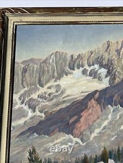 Antique Landscape Painting American Plein Air Listed Large Mountains Gardner Oil