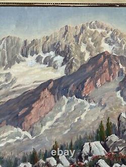 Antique Landscape Painting American Plein Air Listed Large Mountains Gardner Oil