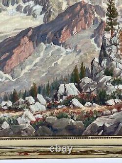 Antique Landscape Painting American Plein Air Listed Large Mountains Gardner Oil