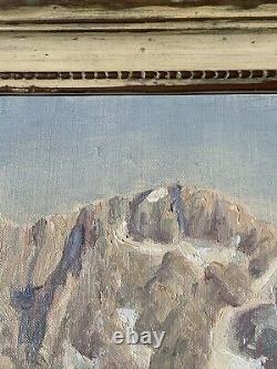 Antique Landscape Painting American Plein Air Listed Large Mountains Gardner Oil