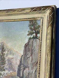 Antique Landscape Painting American Plein Air Listed Large Mountains Gardner Oil