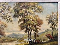 Antique Large Framed Signed Swerdloff Impressionist Landscape Oil Painting