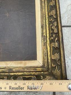 Antique Large Gilt Framed Oil Painting Of Man With Golden Helmet After Rembrandt