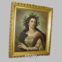 Antique Large Religious Saint Cecilia Lady Portrait Oil Painting & Amazing Frame