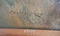 Antique Oil Canvas Chester Loomis sign 1885 HUGE ART Painting Normandy Milkmaid