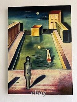 Antique Oil On Canvas By Max Ernst (handmade) Signed And Stamped Vintage Art