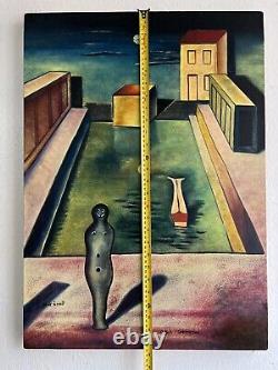 Antique Oil On Canvas By Max Ernst (handmade) Signed And Stamped Vintage Art