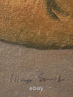 Antique Oil On Canvas By Max Ernst (handmade) Signed And Stamped Vintage Art