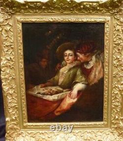 Antique Oil On Canvas Painting Of A Young Woman Golden Framed 17th FRANCE RARE