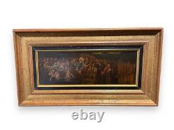 Antique Oil On Panel Painting Christ Religion Wood Frame Character Rare Old 19th