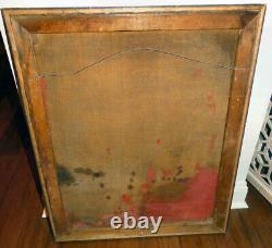 Antique Oil Painting 1873 Signed Cold Harbor Maine Fishing Sail Boats Large