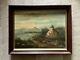 Antique Oil Painting, European, Mountain, River, Unsigned, 27 3/4 X 21 3/4