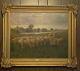 Antique Oil Painting Flock Of Sheep Pastoral Painting Original Signed Maurice B