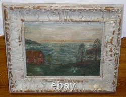 Antique Oil Painting On Panel Seascape G. Philips George Phillips 1914