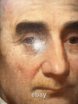 Antique Oil Painting Portrait of Gentleman Presidential 19th Century 37 X 32