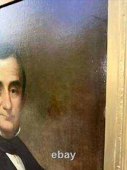 Antique Oil Painting Portrait of Gentleman Presidential 19th Century 37 X 32