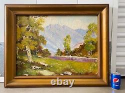 Antique Old California Impressionist Landscape Oil Painting, Tompkins 1940