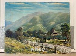 Antique Old Early California Impressionist Landscape Oil Painting, Morro Bay