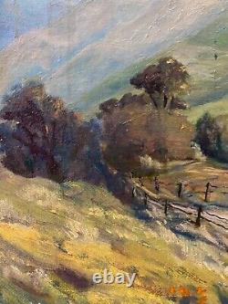 Antique Old Early California Impressionist Landscape Oil Painting, Morro Bay