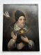 Antique Old Master Painting Large Oil Religious Icon Portrait St Thomas Aquinas