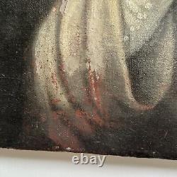 Antique Old Master Painting Large Oil Religious Icon Portrait St Thomas Aquinas