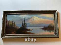 Antique Painting Landscape American Plein Air My Hood Oregon 1910 Large Old