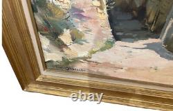 Antique Pietra Bruna By Tony Cardella View Painting Oil Canvas Corsican Old 20th