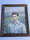 Antique Portrait Painting American Wpa Regionalism Handsome Young Man Large Oil