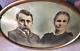 Antique Portrait Of A Gentleman & Wife Oval, Oil On Canvas, Gold Frame, 1890's