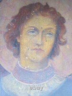 Antique Pre-Raphaelite Angel Painting