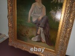 Antique Seated Woman Roman/Grecian Painting