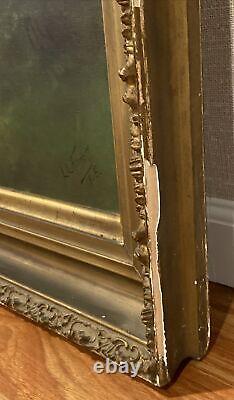Antique Signed & Dated Oil On Canvas Landscape Painting By L. L. Fornoff 1905