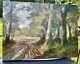 Antique Signed Karl Vikas Oil Painting Fontainebleau Woods France Forest 40 Old