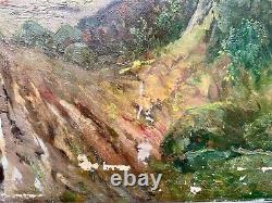 Antique Signed Karl Vikas Oil Painting Fontainebleau Woods France Forest 40 old