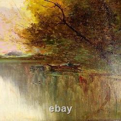 Antique Tonalist Landscape Oil Painting in the manner of Corot