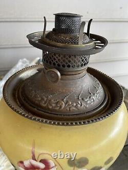 Antique Very Large Parlor Hand Painted Gone with the Wind Oil Lamp Non-Converted