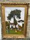 Antique Victorian Art Painting Oil On Canvas Gold Gilt Frame Signed Leora 27x37