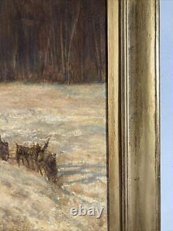 Antique Vintage Original Oil Painting'Northern Express' -Signed Franz Johnston