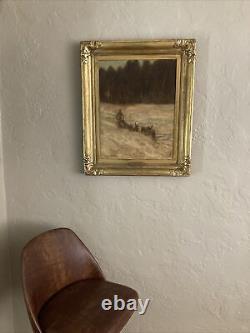 Antique Vintage Original Oil Painting'Northern Express' -Signed Franz Johnston