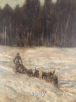 Antique Vintage Original Oil Painting'Northern Express' -Signed Franz Johnston