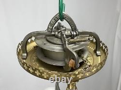 Antique Vtg Angle Lamp Hanging Kerosene Oil Chandelier 2 Burner Double Arm