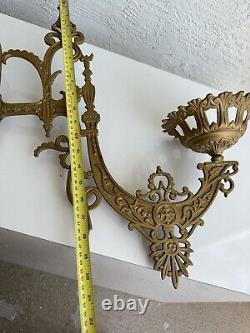 Antique large Victorian bradley and hubbard Oil Lamp chandelier arm 1877 parts