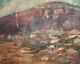 Antique Large Impressionist Oil Painting Landscape Signed